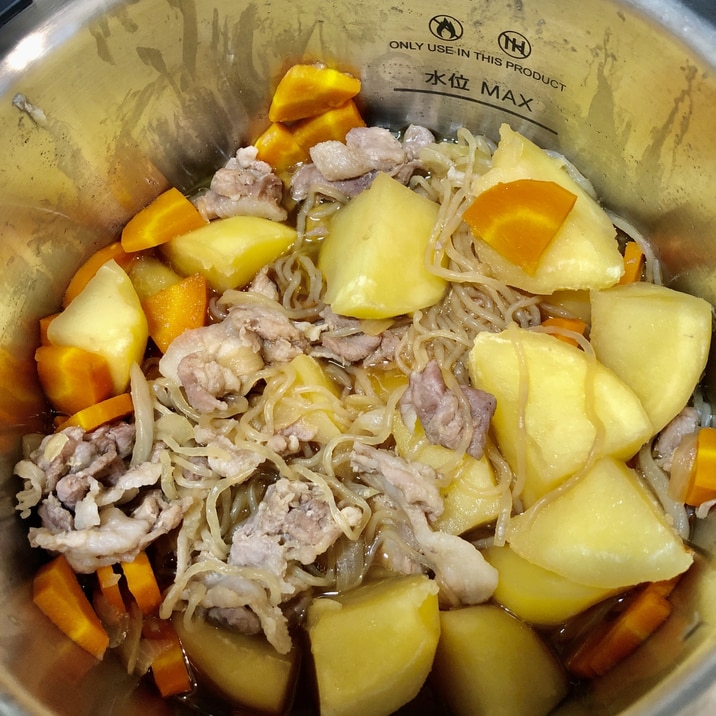 ヘルシオ ホットクックで無水 簡単 肉じゃが☆